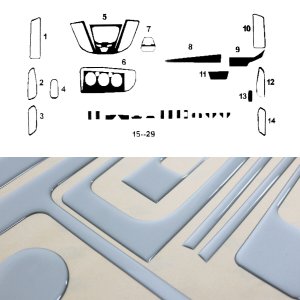 Ford Transit Van\/Cargo Dashboard Kit - Omac - 30 Pcs. (Alu.) - 2015-2020 Ford Transit Van\/Cargo Dashboard Kit - Omac - 30 Pcs. (Alu.) - 2015-2020